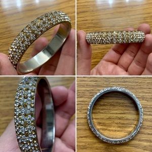 Gold Silver Rhinestone Bangle Bracelet Child Size